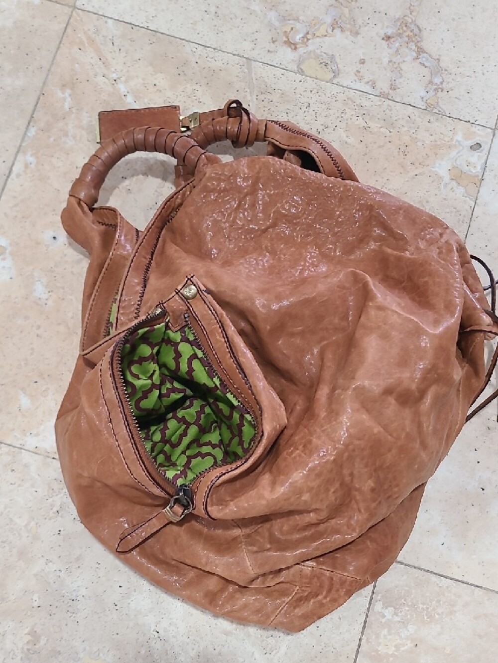 orYANY Cognac Leather Braided-Handle Hobo - Picture 11 of 12